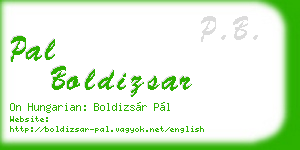 pal boldizsar business card